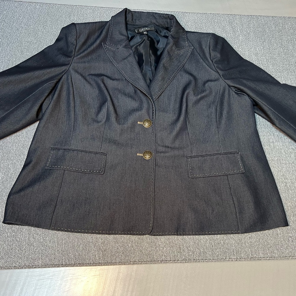 Kasper Black Double-Breasted Pea Coat